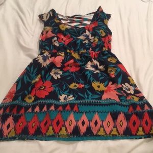 Floral Sun Dress with Cross-Cross back.